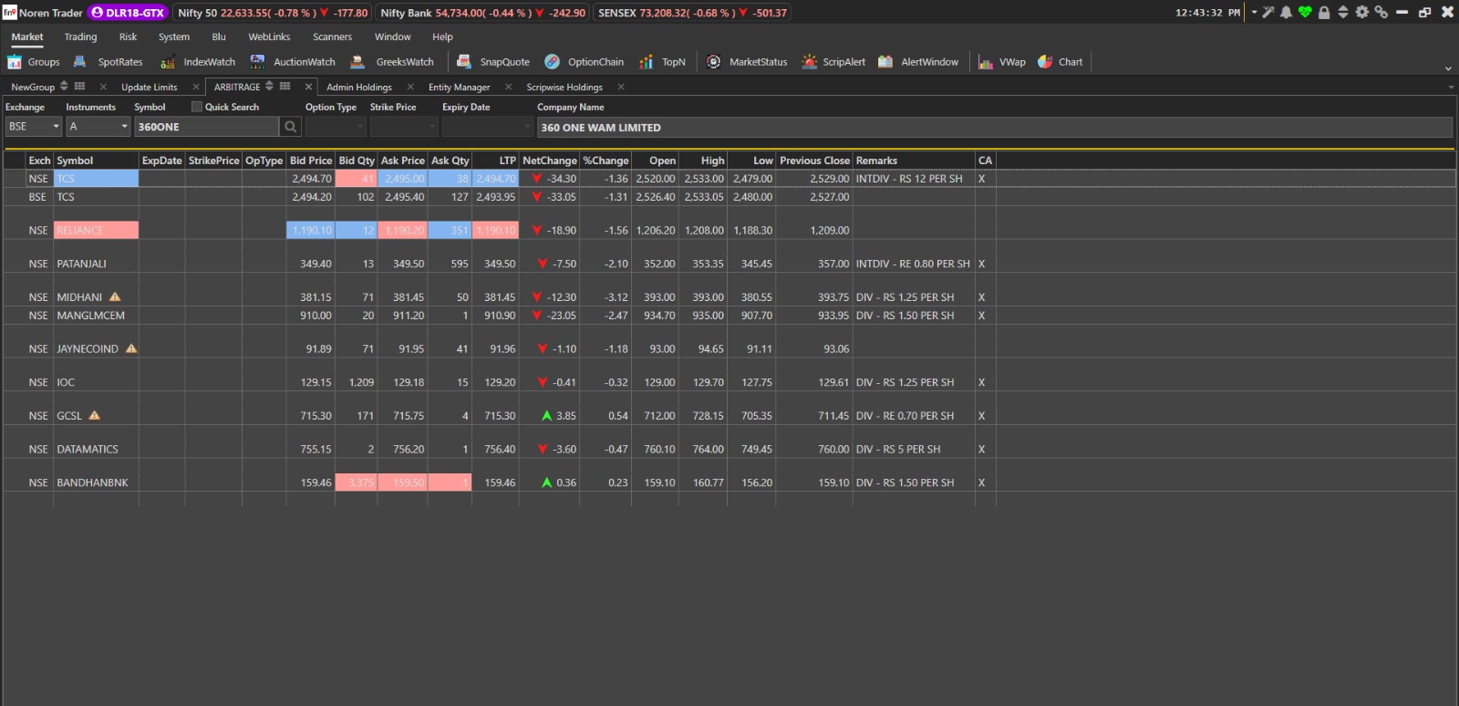 Gretex trader app screen