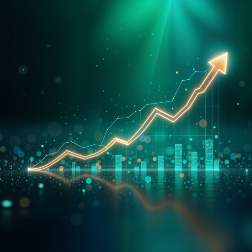 Growing stock market chart